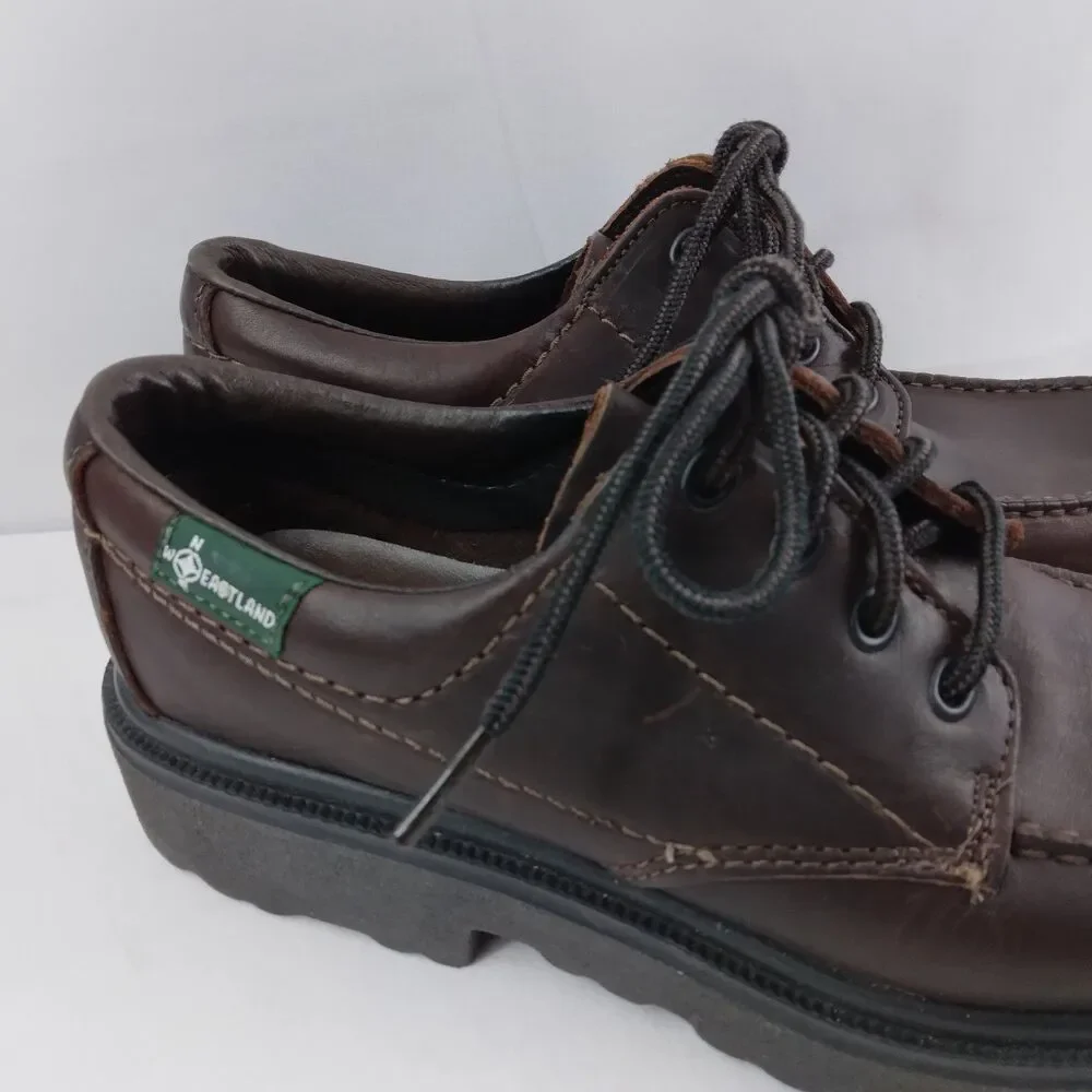 Eastland Brown Leather Loafers Moc Toe Vibram Chunky Sole Y2K 90s Women's 8M